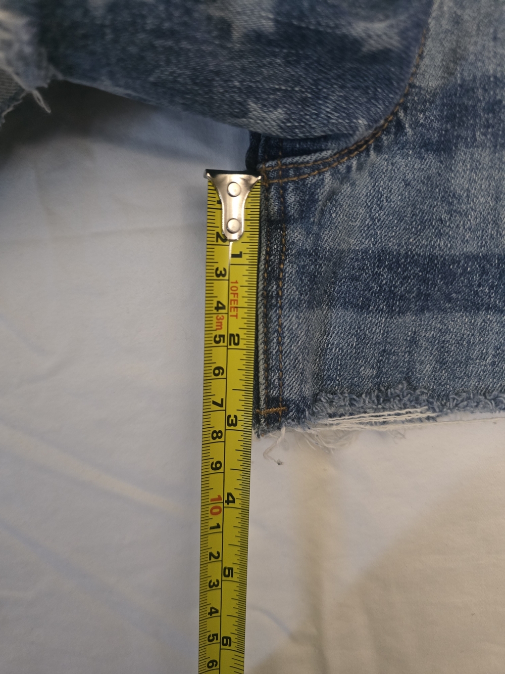 Old Navy High Rise Blue Denim Star & Stripe Cutoff Shorts - Picture 8 of 8